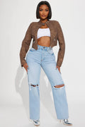 A Desert Babe Washed Faux Leather Moto - Brown