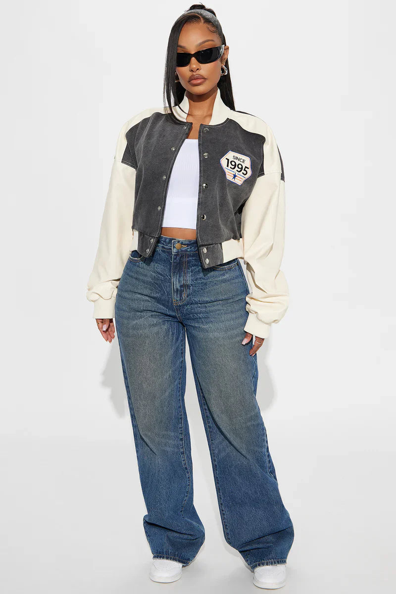 En Route To You Washed Bomber Jacket - Black Wash
