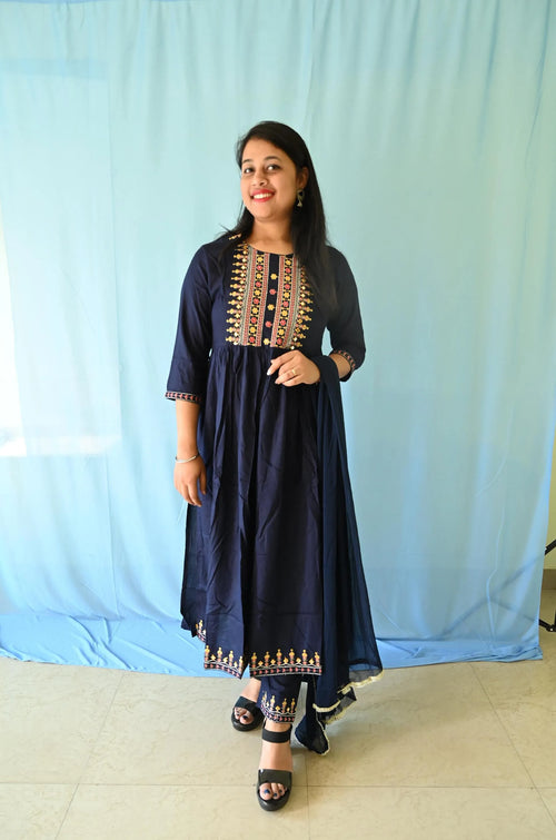 Blueberry suit set with dupatta