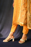 Bandhej Cotton Suit With Dupatta