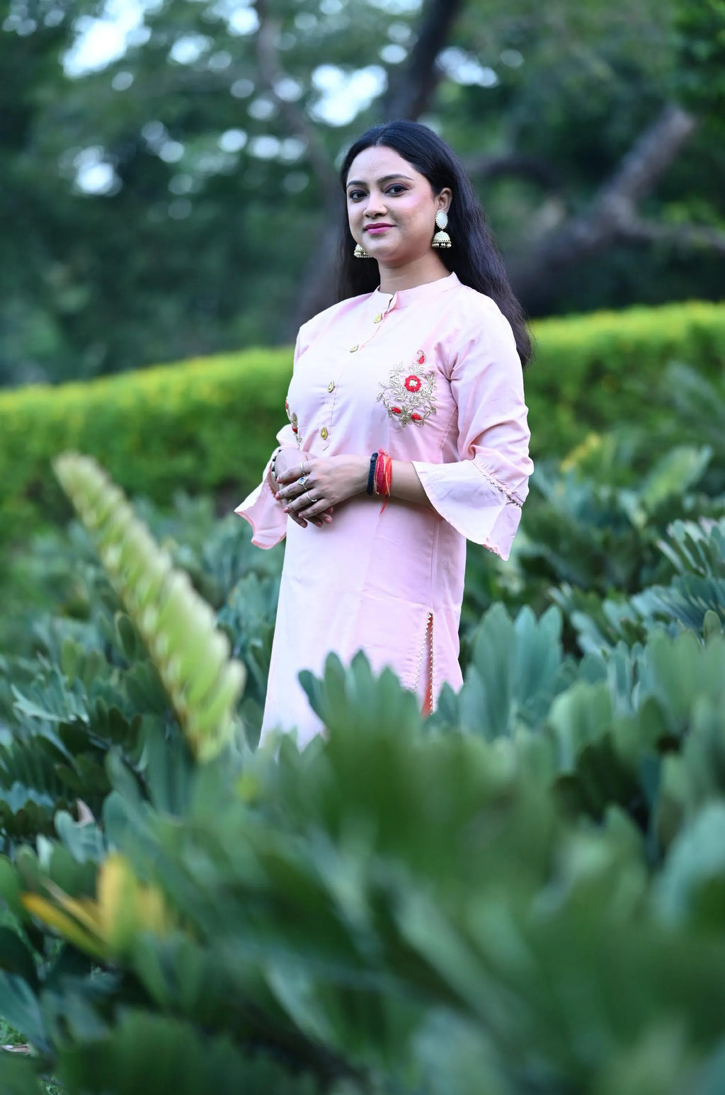 Marina Georgette Embroidery Gharara set