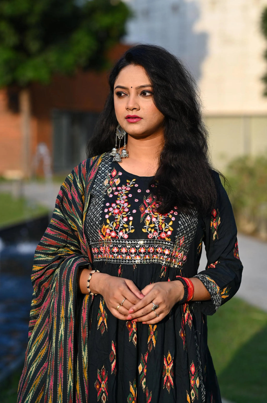 EMERALD GREEN STRAIGHT FIT COTTON SUIT SET