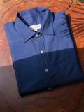 Navy Blue Handloom Cotton Full Sleeve Shirt with Pocket