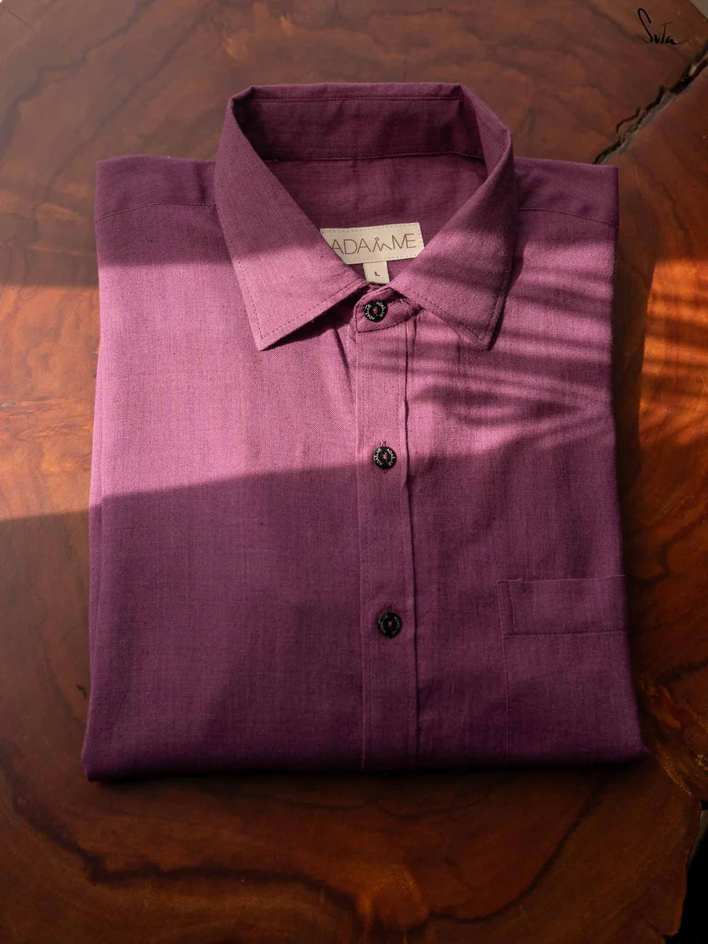 Wine Colour Handloom Cotton Full Sleeve Shirt with Pocket