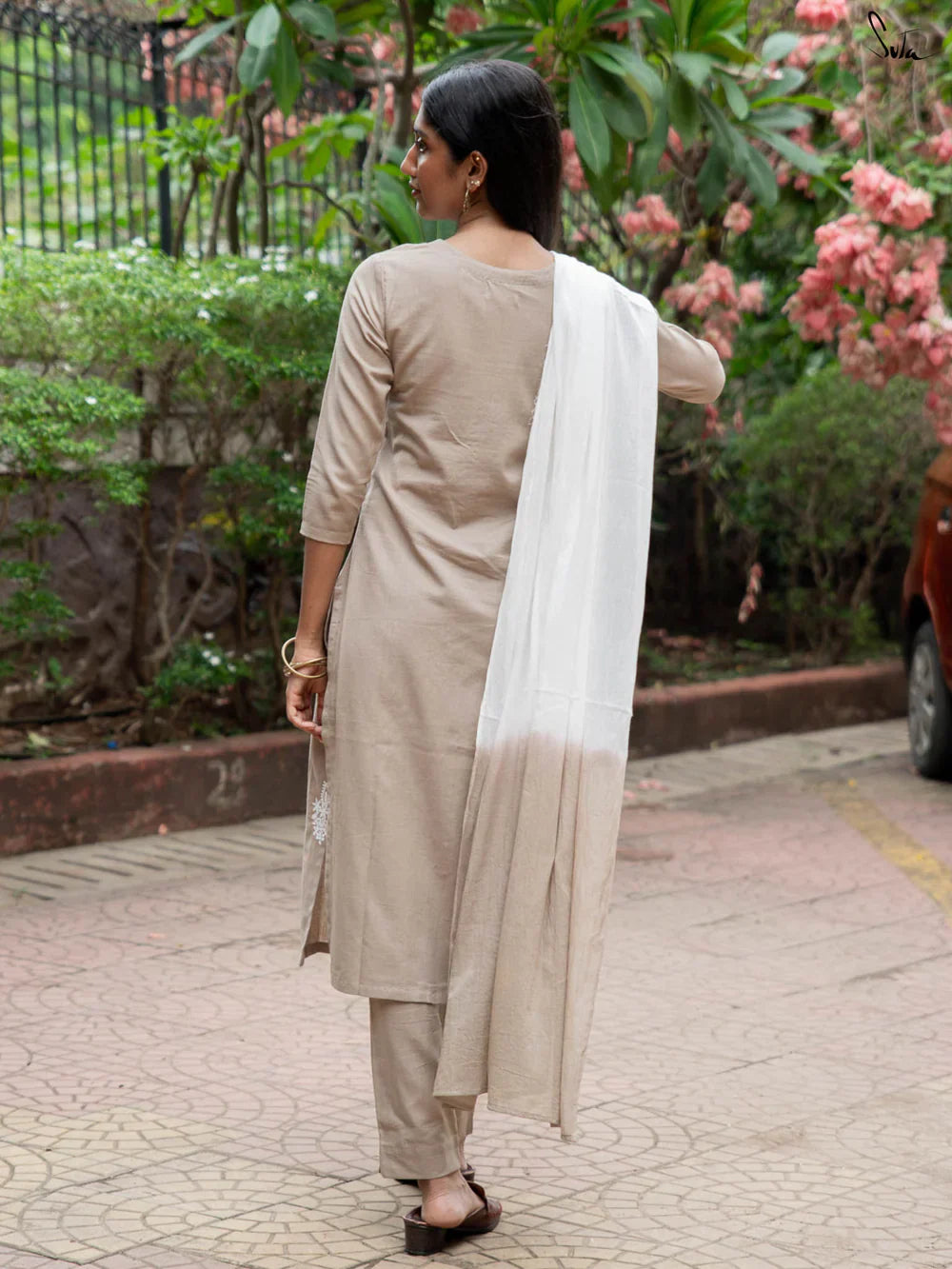 Suta Beige Cotton Kurta Set