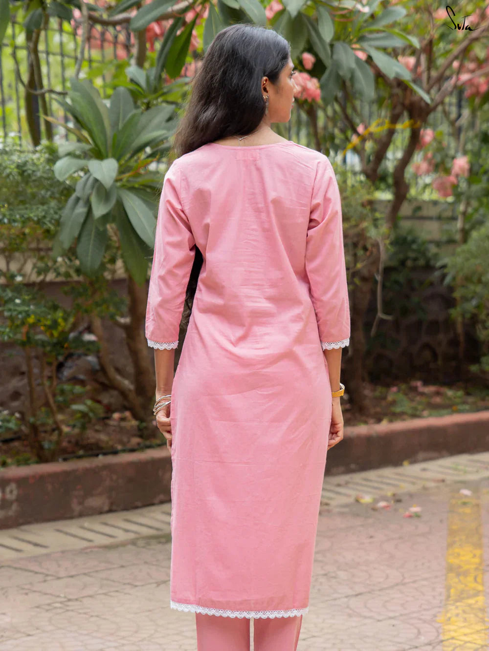Suta Pink Pure Cotton Kurta Set