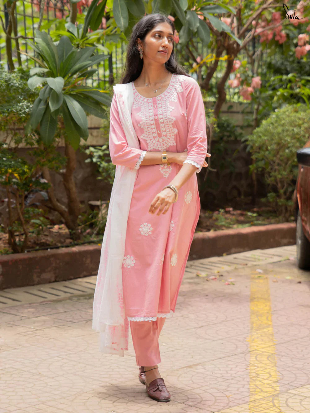 Suta Pink Pure Cotton Kurta Set