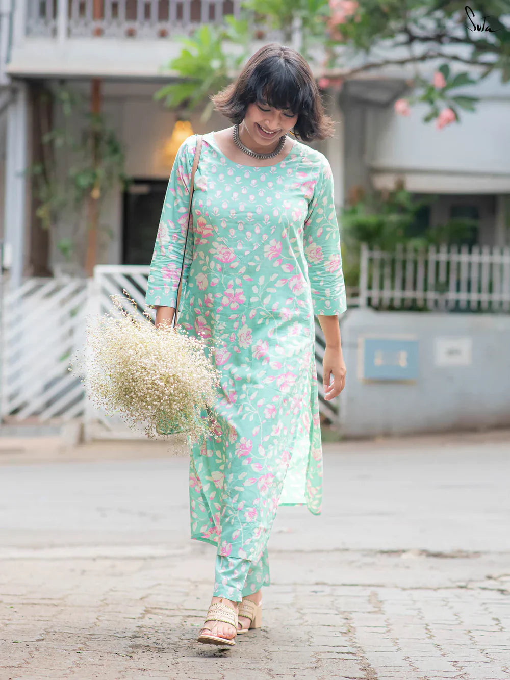 Suta Green Cotton Kurta Set