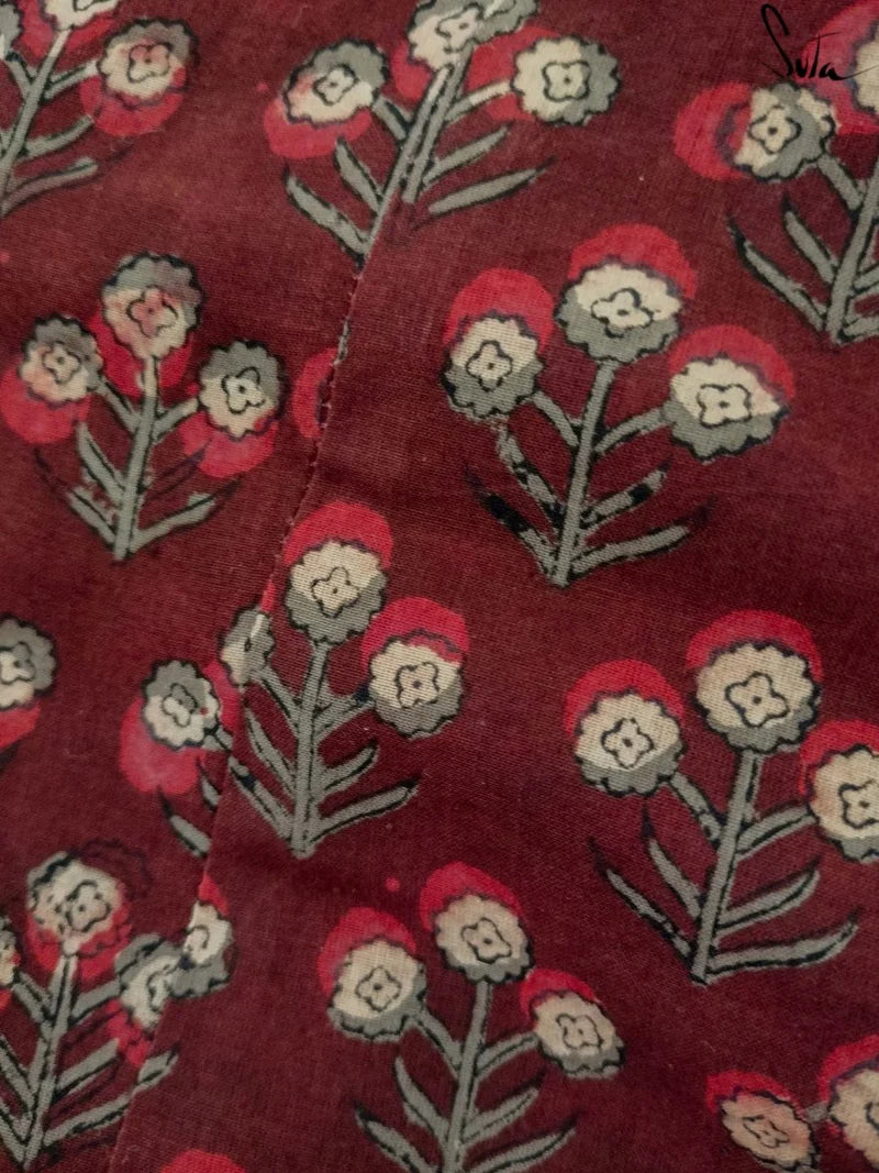 Maroon Cotton Half Sleeve Printed Shirt for Men