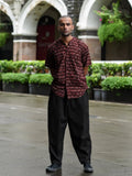 Maroon Cotton Half Sleeve Printed Shirt for Men