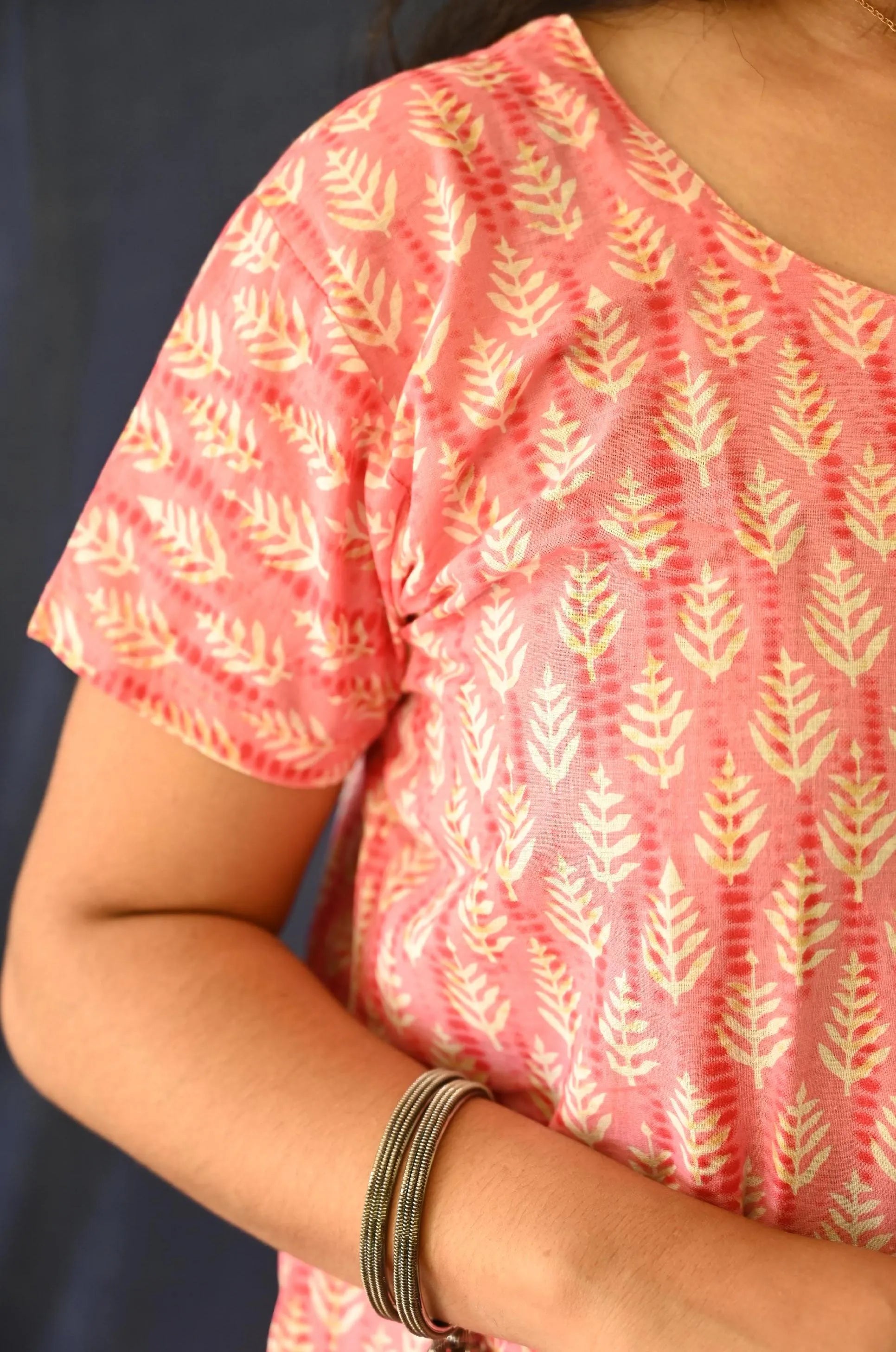 Pink Cotton suit , Pant (Pocket) with dupatta