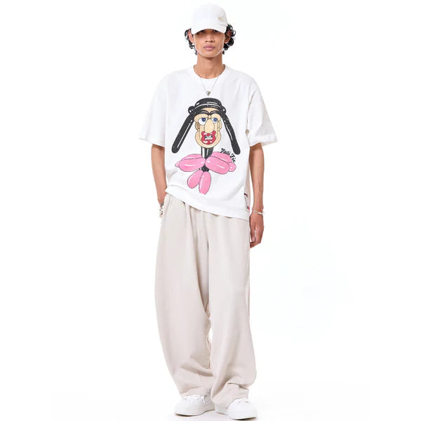 Balloon Face Oversized Tee (White)