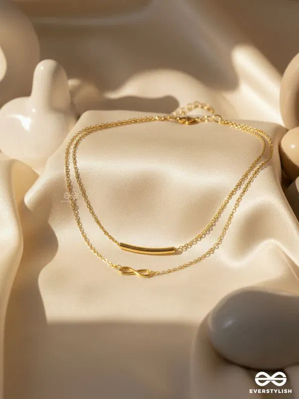 The Infinite Elegance - Golden Multilayered Neckpiece With Anti-Tarnish Coating