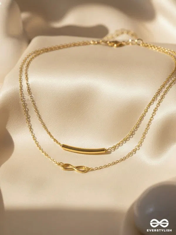 The Infinite Elegance - Golden Multilayered Neckpiece With Anti-Tarnish Coating